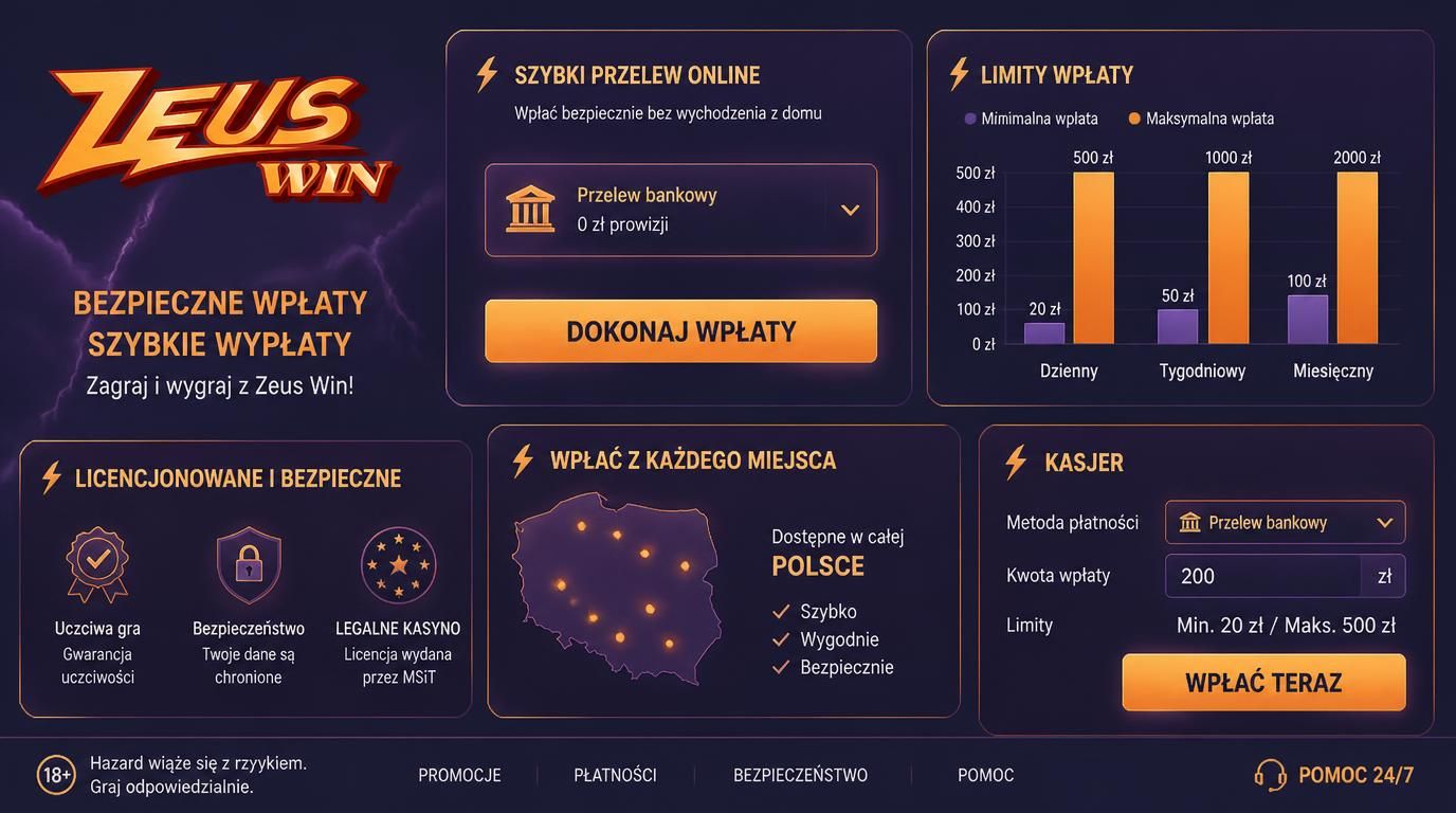 Mapa Polski z bankowymi przelewami i limity finansowe